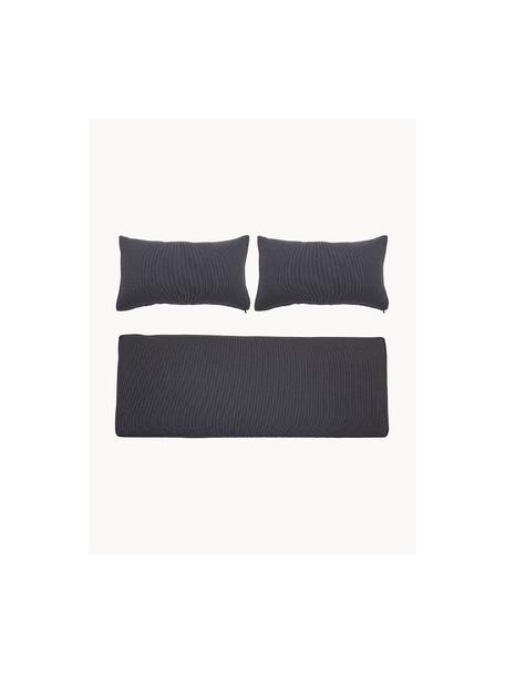 Housses de coussin Mundo, 3 élém., 100 % polyester, Anthracite, Lot de différentes tailles