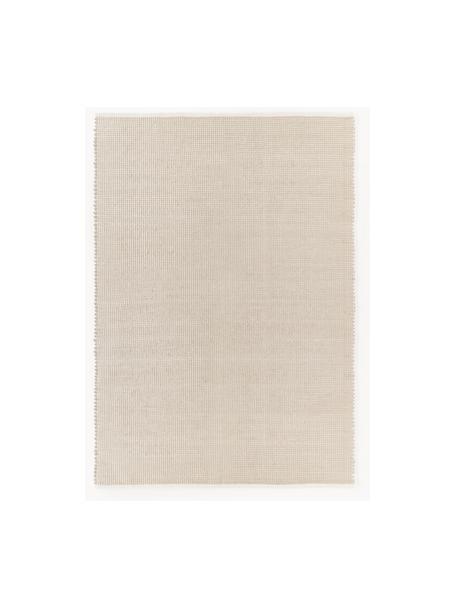 Handgeweven wollen vloerkleed Amaro, Onderzijde: 100% katoen Het in dit pr, Lichtbeige, B 160 x L 230 cm (maat M)