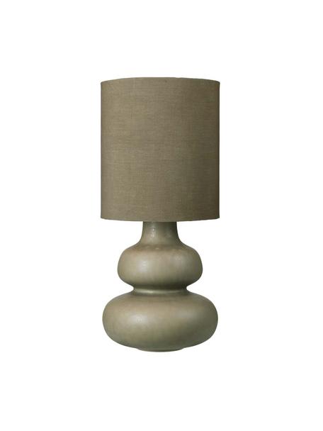 Große Tischlampe Dandie aus Keramik, Lampenschirm: Stoff, Lampenfuß: Keramik, Grün, Ø 26 x H 61 cm