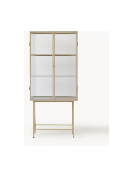 Vitrine Haze mit Glastüren, Gestell: Stahl, pulverbeschichtet, Hellbeige, Transparent, B 70 x H 155 cm