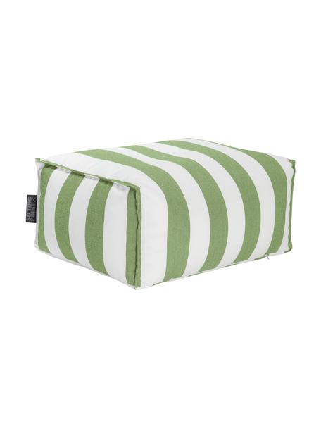 Outdoor vloerkussen Korfu, Bekleding: 100% polypropyleen, teflo, Groen, wit, B 65 x H 35 cm