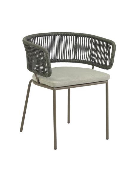 Zahradní židle s výpletem Nadin, Šedozelená, Š 58 cm, H 48 cm