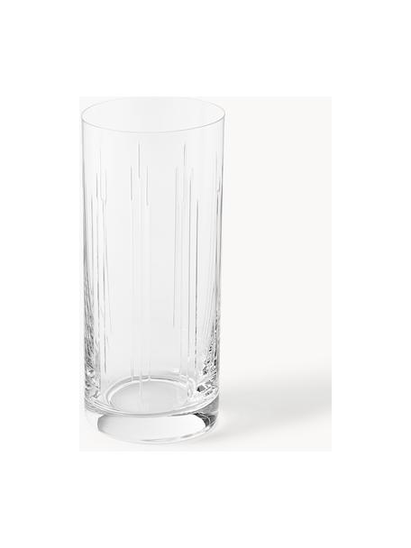 Verres à long drink avec relief en cristal Felipe, 4 pièces, Verre, Transparent, Ø 6 x haut. 15 cm, 300 ml