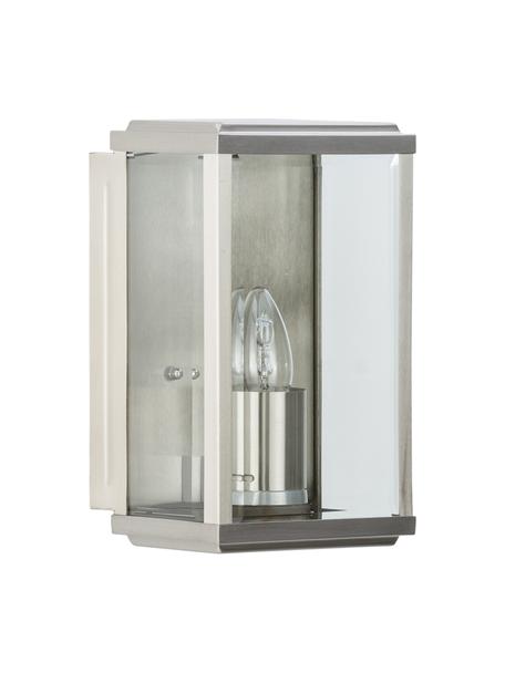 Aussenwandleuchte Wally mit Glasschirm, Lampenschirm: Glas, Silberfarben, B 16 x H 25 cm