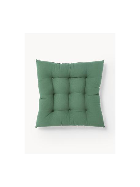 Cojines de asiento Ava, 2 uds., Funda: 100% algodón, Verde oscuro, An 40 x L 40 cm