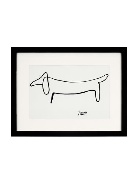 Gerahmter Digitaldruck Picasso's Dackel, Bild: Digitaldruck auf Papier, , Rahmen: Holz, lackiert, Front: Plexiglas, Weiß,Schwarz, 43 x 33 cm
