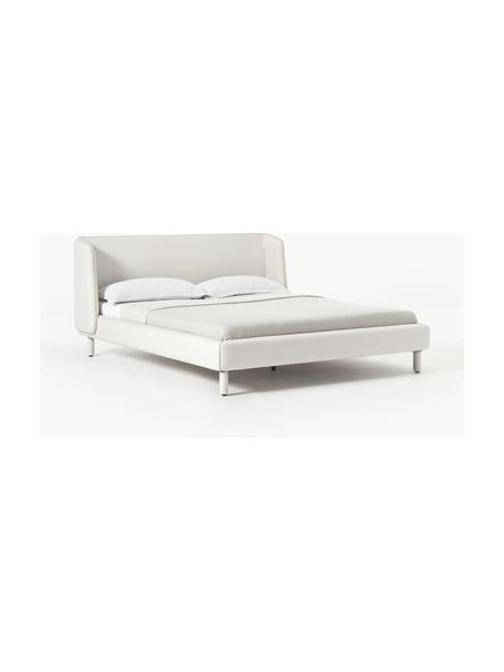 Cama tapizada Luma, con cabecero, Tapizado: 100% poliéster Alta resis, Estructura: madera contrachapada, Patas: metal, poliéster Este pro, Tejido beige claro, An 160 x L 200 cm