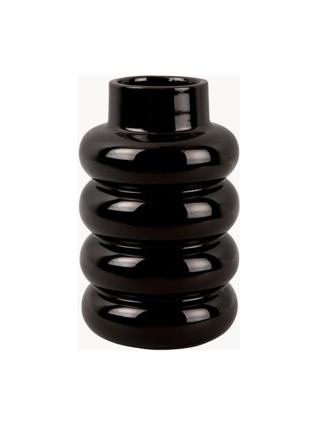 Wazon z ceramiki Bobbly, Ceramika, Czarny, Ø 15 x W 24 cm