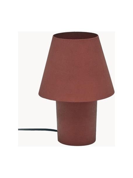 Lámpara de mesa pequeña Canapost, Lámpara: acero recubierto, Cable: cubierto en tela, Rojo cobrizo, Ø 20 x Al 30 cm