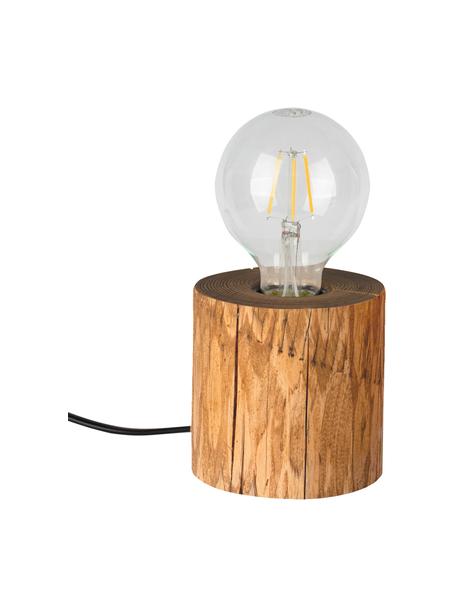 Kleine tafellamp Trabo van grenenhout, Lampvoet: grenenhout, gebeitst, Bruin, Ø 12 x H 10 cm