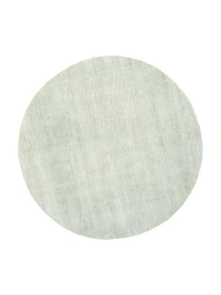 Okrągły ręcznie tkany dywan z wiskozy Jane, Szarozielony, Ø 115 cm (Rozmiar S)