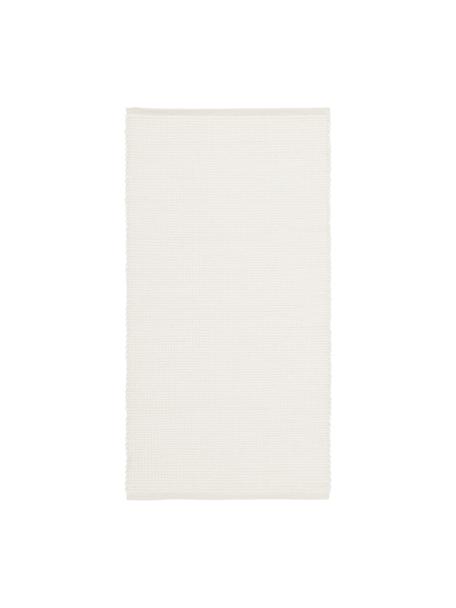Handgeweven wollen vloerkleed Amaro in crèmewit, Crèmewit, B 80 x L 150 cm (maat XS)