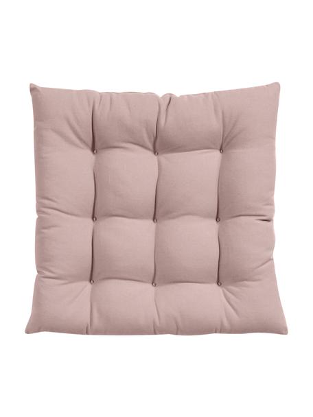 Cojín para silla de algodón Ava, Funda: 100% algodón, Rosa, An 40 x L 40 cm