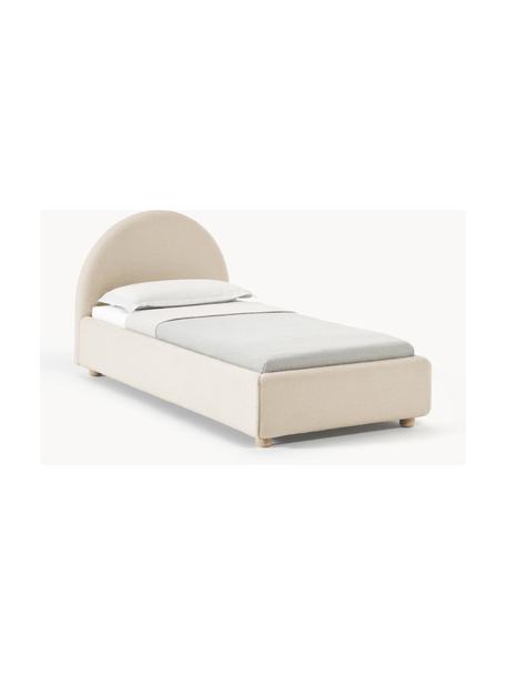 Buklé posteľ pre jednu osobu Ebba, Buklé béžová, Š 90 x D 200 cm