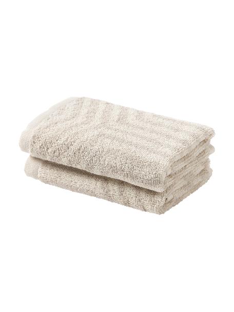 Ręcznik z bawełny Fatu, różnie rozmiary, Odcienie beżowego, Ręcznik dla gości, S 30 x D 50 cm, 2 szt.