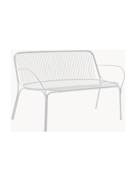 Panchina da giardino Hiray, Acciaio zincato, laccato, Bianco, Larg. 121 x Prof. 68 cm