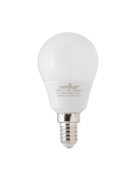 Lampadina a LED E14, 4W, bianco caldo, 1 pz, Paralume: vetro opale, Base lampadina: alluminio, Bianco, Ø 5 x Alt. 9 cm