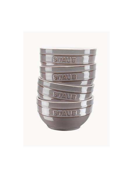 Ręcznie wykonana miska Ceramique, 4 szt., różne rozmiary, Ceramika emaliowana, Taupe, Ø 12 x 6 cm