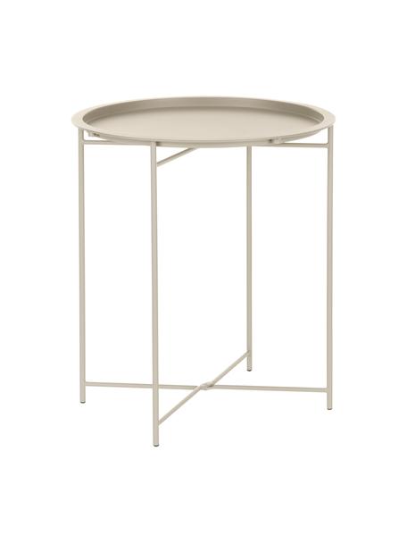 Table ronde en métal Sangro, Métal, revêtement par poudre, Beige, Ø 46 x haut. 52 cm