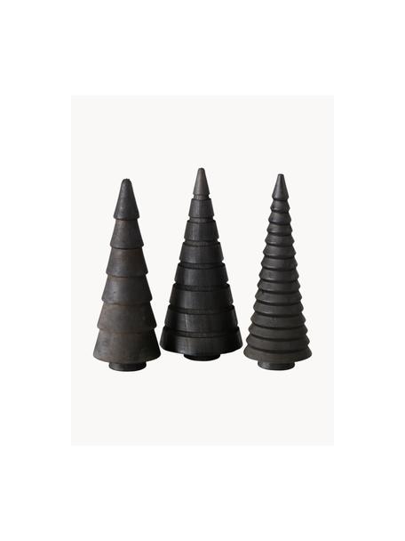 Set de piezas decorativas árbol de Navidad de madera de pino Abiola, 3 uds., Madera de pino, Madera de pino barnizado oscuro, Ø 7 x Al 15 cm