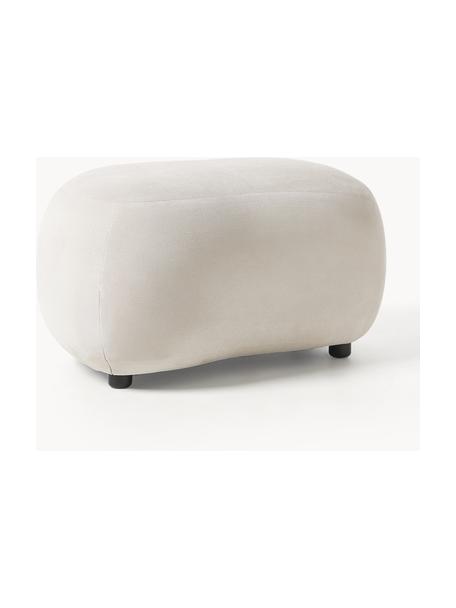 Hocker Alba, Bezug: 97 % Polyester, 3% Nylon , Füße: Kunststoff Dieses Produkt, Webstoff Cremeweiß, B 70 x H 42 cm, gebogen links