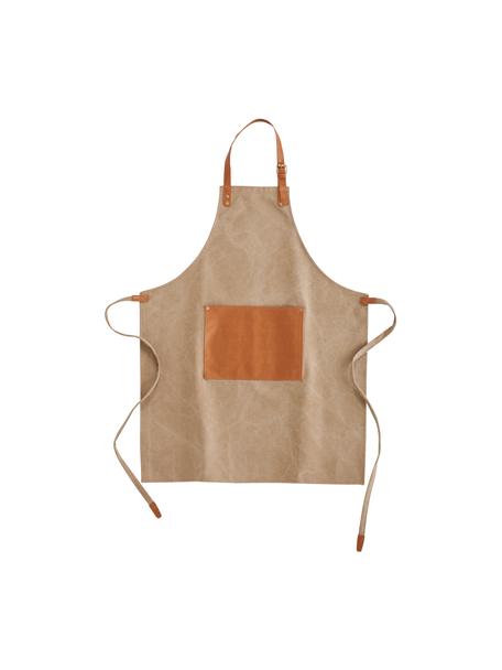 Fartuch z regulowanym paskiem na szyję Asado, Beżowy, brązowy, S 70 x D 90 cm