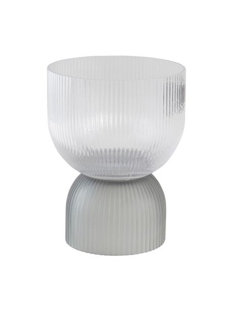 Skleněná dekorativní váza / svícen na čajovou svíčku Kate, Sklo, Transparentní, šedá, Ø 16 cm, V 21 cm