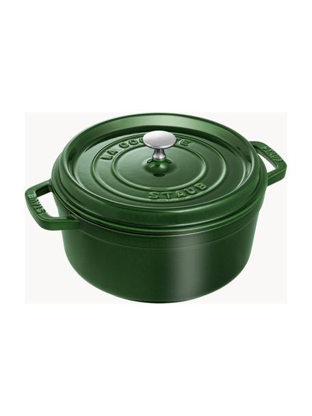 Cacerola redonda de hierro fundido La Cocotte, Hierro fundido esmaltado, Verde oscuro, plateado, Ø 24 cm x Al 15 cm, 3.8 L