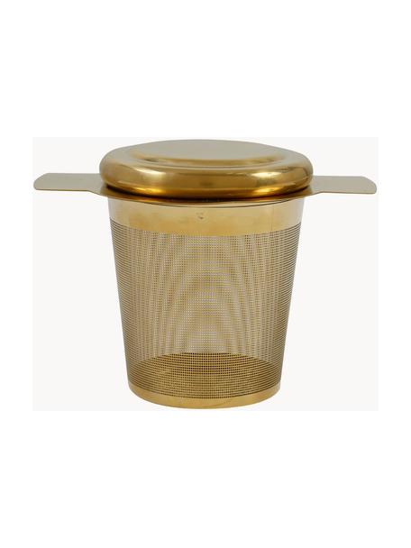 Kovové sítko na čaj s víčkem Universal, Potažená nerezová ocel, Mosazná, Š 10 cm, V 8 cm