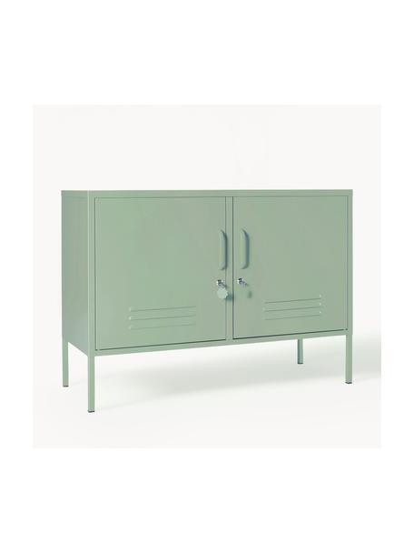 Metalen dressoir The Lowdown, Gepoedercoat staal, Saliegroen, B 100 x H 72 cm