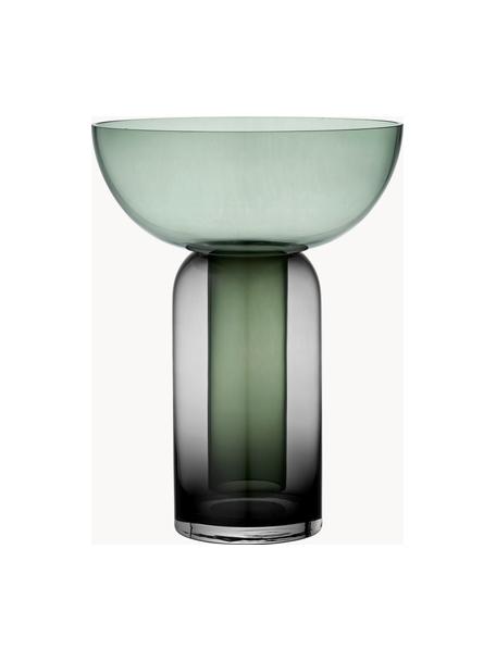 Glas-Vase Torus, H 33 cm, Glas, Dunkelgrau, Dunkelgrün, transparent, Ø 25 x H 33 cm