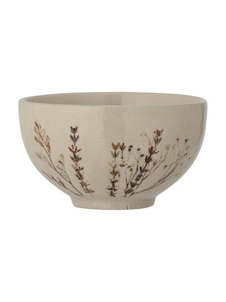 Handgemaakte schalen Bea met grasmotief, 2 stuks, Keramiek, Beige, Ø 12 x H 7 cm