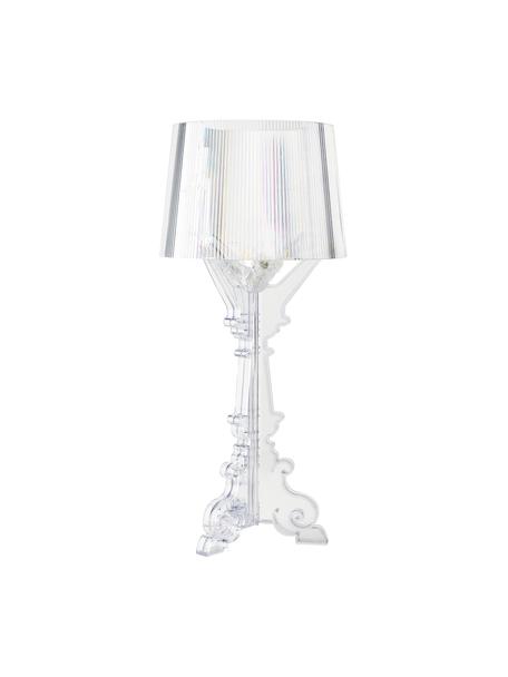 Veľká stmievateľná stolová LED lampa Bourgie, Plast, Priehľadná, Ø 37 x V 68-78 cm