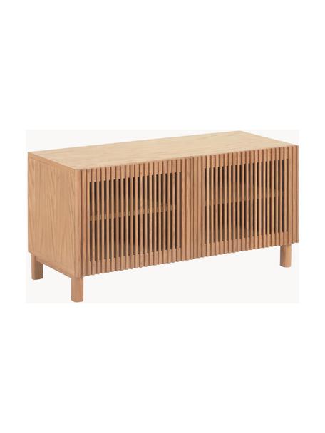 Houten schoenenkast Beyla, Frame: MDF met eikenhoutfineer, Eikenhout, B 99 x H 50 cm