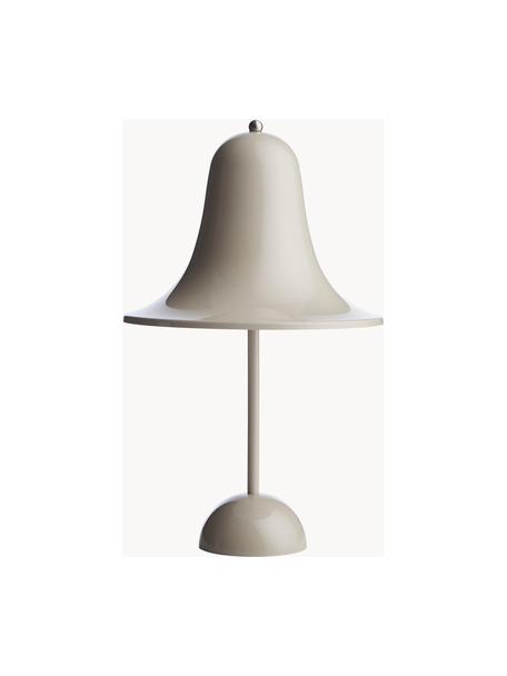 Malá přenosná stolní LED lampa Pantop, design Verner Panton, Umělá hmota, Greige, lesklá, Ø 18 cm, V 30 cm