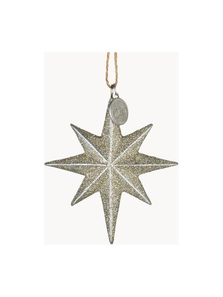 Ręcznie wykonana ozdoba choinkowa Serafina Star, 2 szt., Odcienie złotego, S 7 x W 8 cm