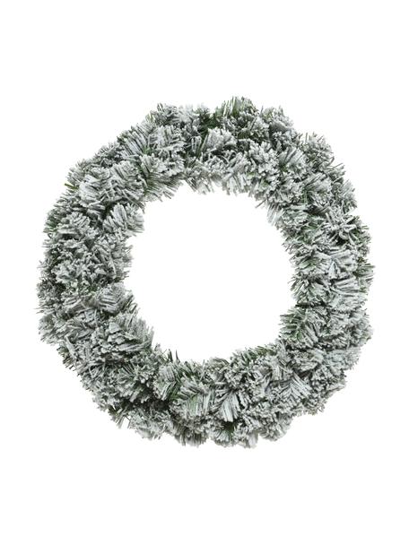Zasněžený vánoční věnec Imperial, Umělá hmota, Zelená, bílá, Ø 35 cm, V 10 cm