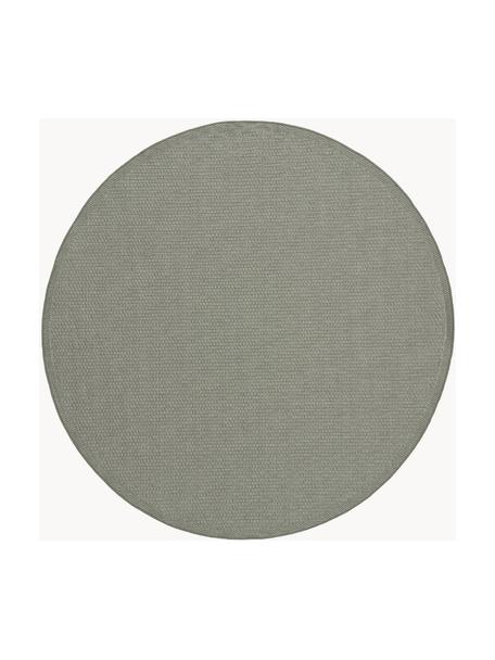 Okrągły dywan wewnętrzny/zewnętrzny Toronto, 100% polipropylen, Szałwiowy zielony, Ø 200 cm (Rozmiar L)