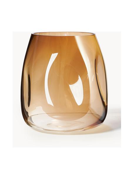 Ručně foukaná skleněná váza Luster, Foukané sklo, Okrová, Ø 17 cm, V 17 cm
