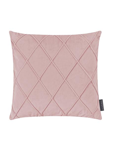 Poszewka na poduszkę z aksamitu Nobless, 100% aksamit poliestrowy, Blady różowy, S 40 x D 40 cm