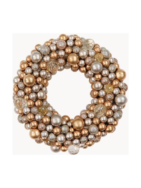 Corona navideña Festivity, Plástico, espuma de poliestireno, Plateado, dorado, Ø 25 x Al 6 cm