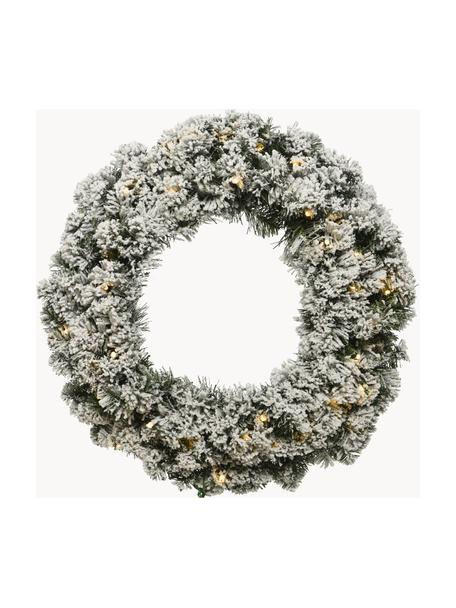 Couronne de Noël enneigée artificielle Imperial, Plastique, Vert foncé, blanc, Ø 50 x prof. 8 cm