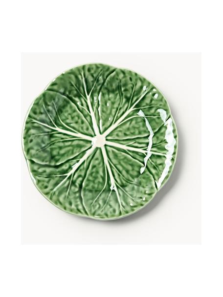 Ručne maľované raňajkové taniere Cabbage, 2 ks, Kamenina, Tmavozelená, Ø 19 cm