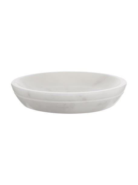 Portasapone in marmo Lorka, Marmo, Bianco marmorizzato, Ø 10 x Alt. 2 cm