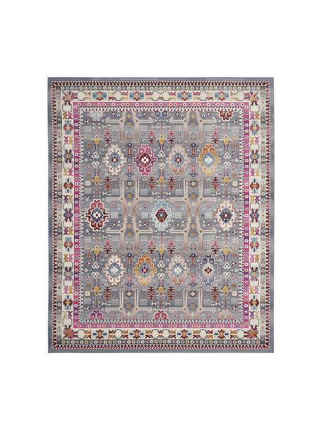 Tappeto Vintage Kashan, Retro: lattice, Blu, rosa, Larg. 230 x Lung. 300 cm (taglia L)