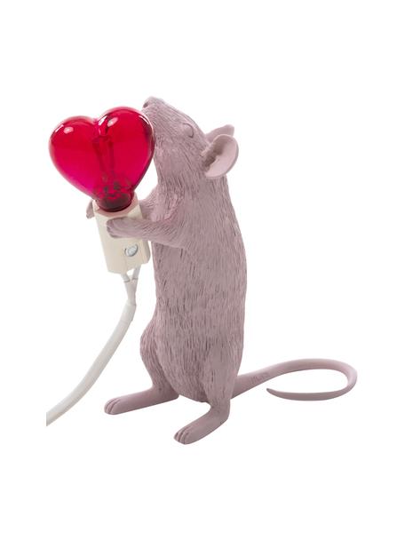 Petite lampe à poser LED design Souris, Rose, larg. 13 x haut. 15 cm