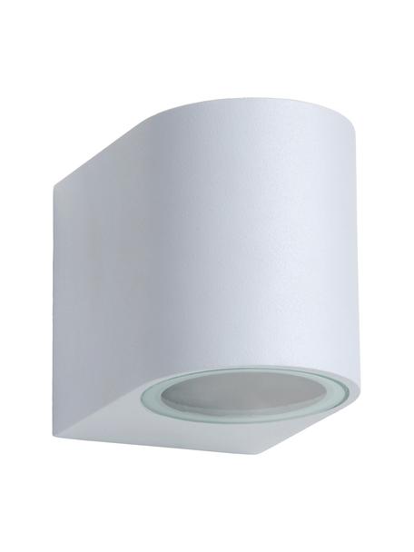 Außenwandleuchte Zora in Weiß, Lampenschirm: Aluminium, beschichtet, Diffusorscheibe: Glas, Weiß, 7 x 8 cm