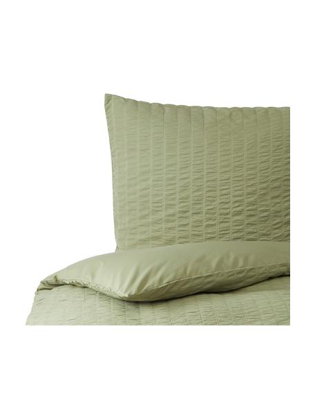 Funda nórdica doble cara Esme, Reverso: Renforcé Densidad de hilo, Verde salvia, Cama 90 cm (155 x 220 cm)