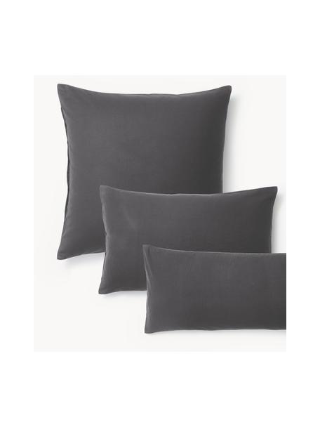 Funda de almohada de franela Biba, Gris oscuro, An 45 x L 110 cm