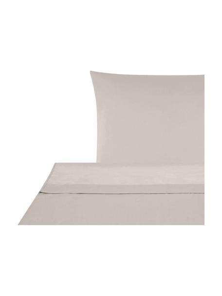 Biancheria da letto in raso di cotone taupe Comfort, Tessuto: raso Densità del filo 250, Taupe, 150 x 300 cm + 1 federa 50 x 80 cm